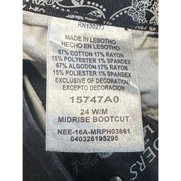 Riders by Lee Black Straight Leg Jeans Size 24 W - Picture 8 of 9